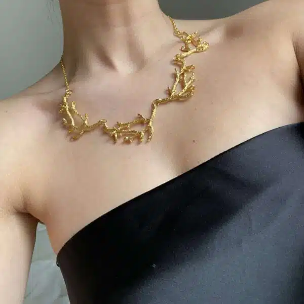 Collar dorado de acero inoxidable Nature de concdecool