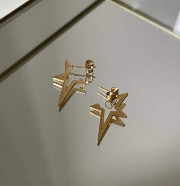 Pendientes dorados Rockstar de Concdecool