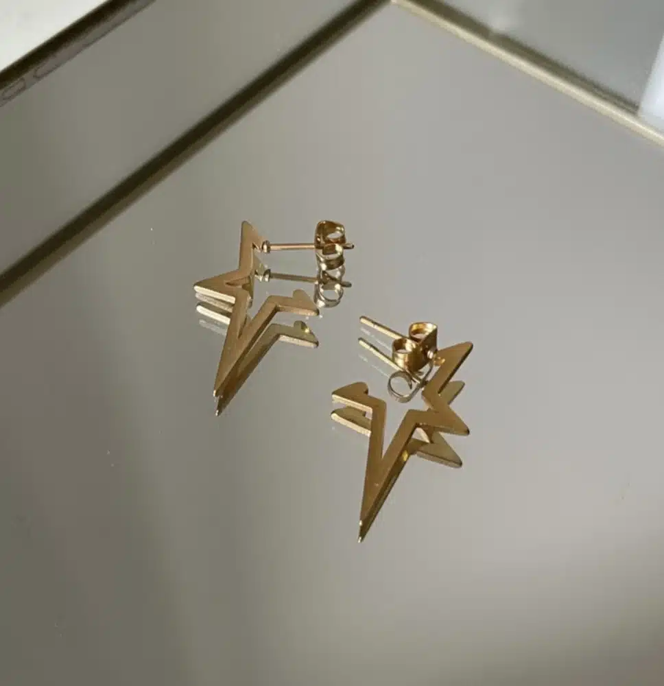 Pendientes dorados Rockstar de Concdecool